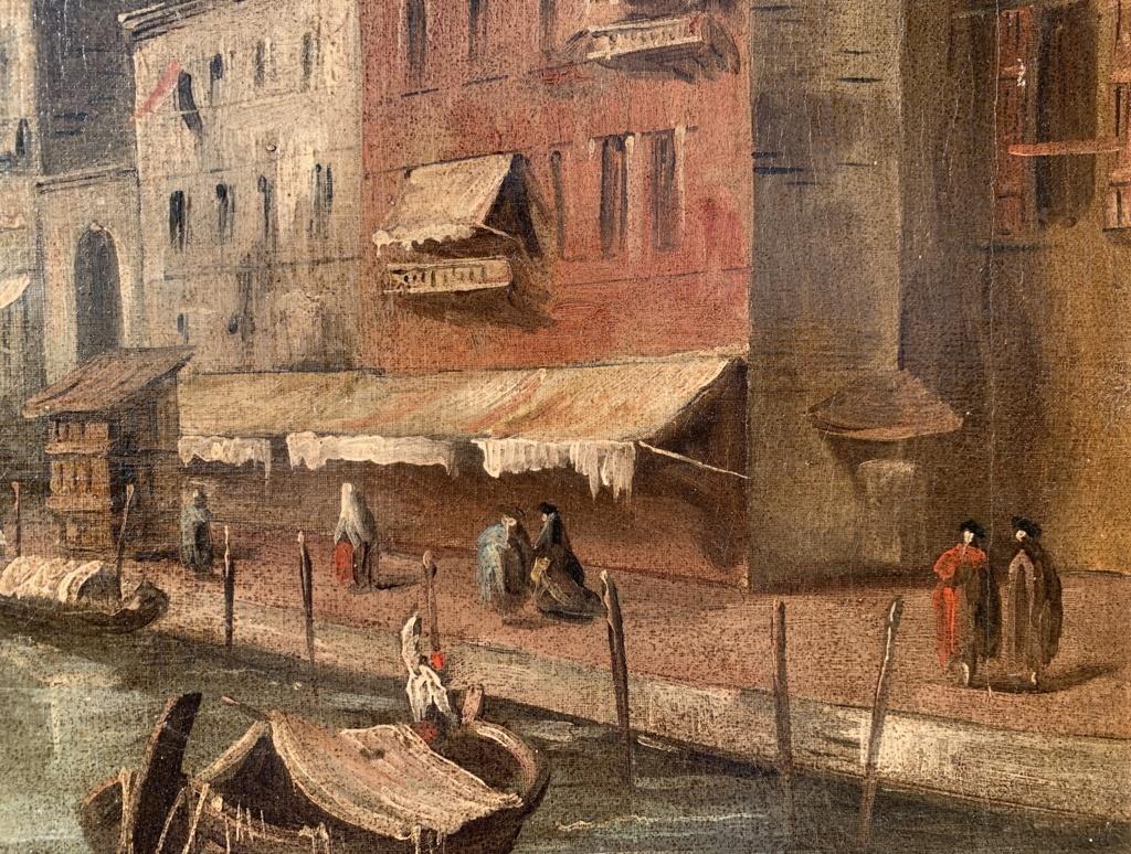 F. Guarana (Venetian painter) - 19th century Venice view painting - Rialto For Sale 7