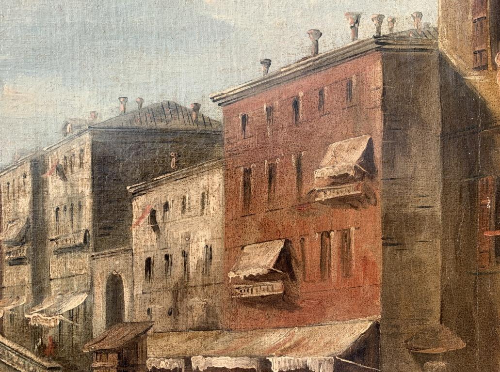 F. Guarana (Venetian painter) - 19th century Venice view painting - Rialto For Sale 8