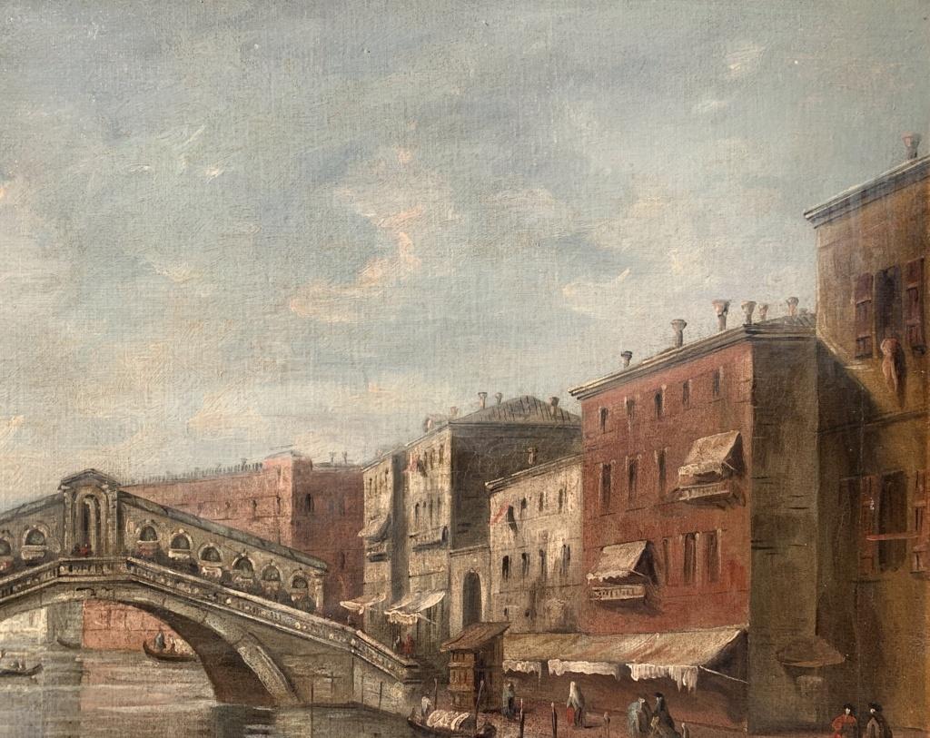 F. Guarana (Venetian painter) - 19th century Venice view painting - Rialto For Sale 1