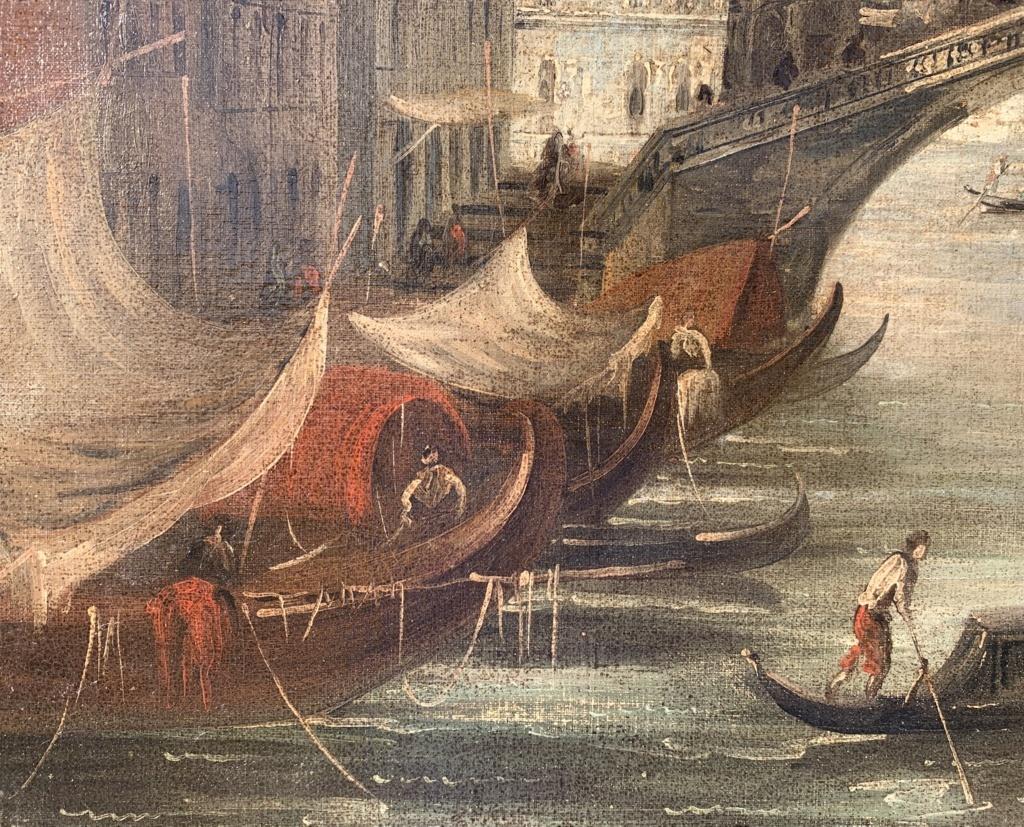 F. Guarana (Venetian painter) - 19th century Venice view painting - Rialto For Sale 4