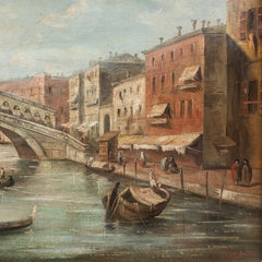 F. Guarana (Venetian painter) - 19th century landscape painting - Venice view