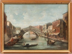 F. Guarana (pintor veneciano) - Pintura paisajista del siglo XIX - Vista de Venecia