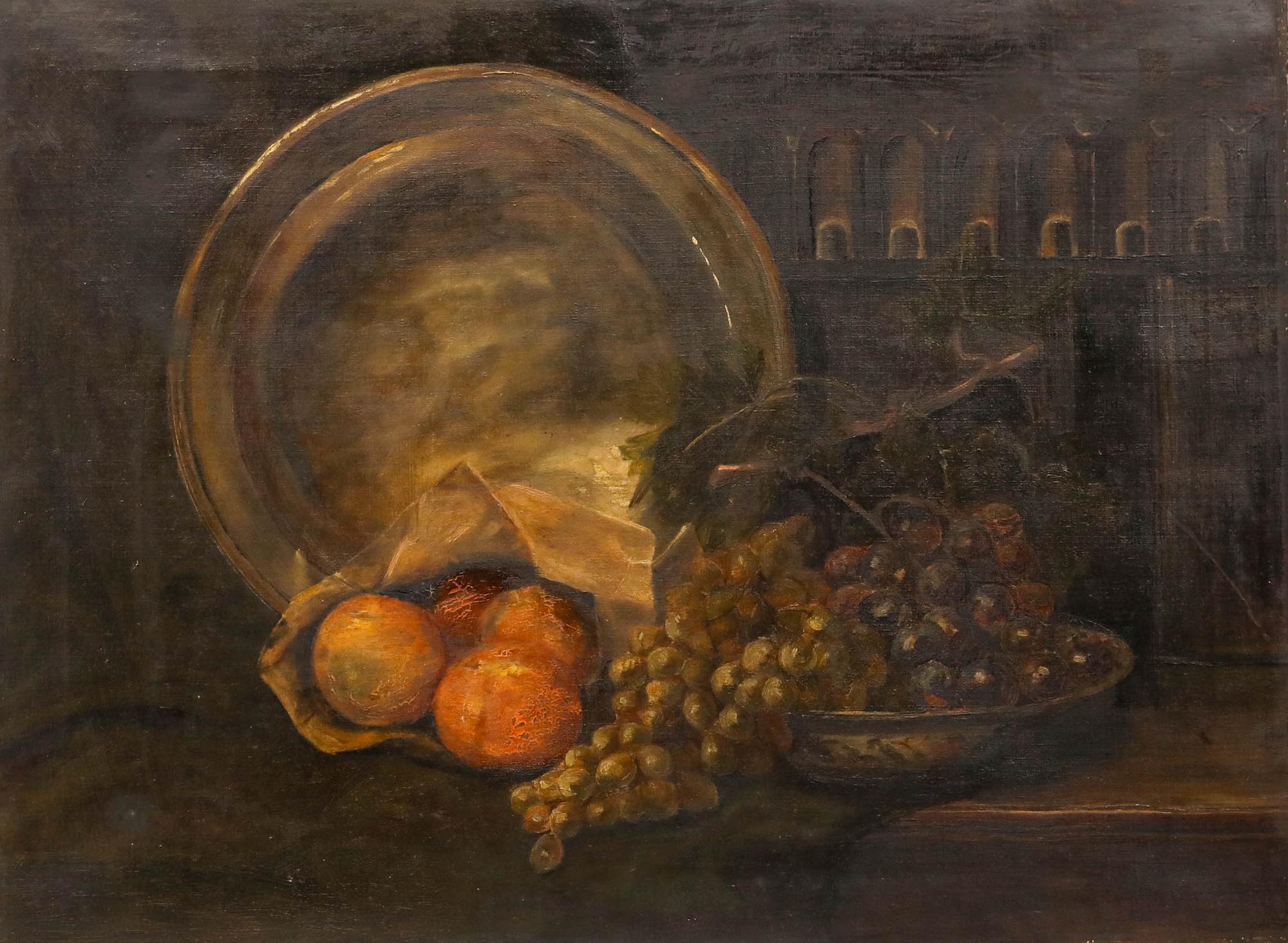 F. Mayman - Britische Schule 1898 Öl, Stillleben mit Obst – Painting von Unknown