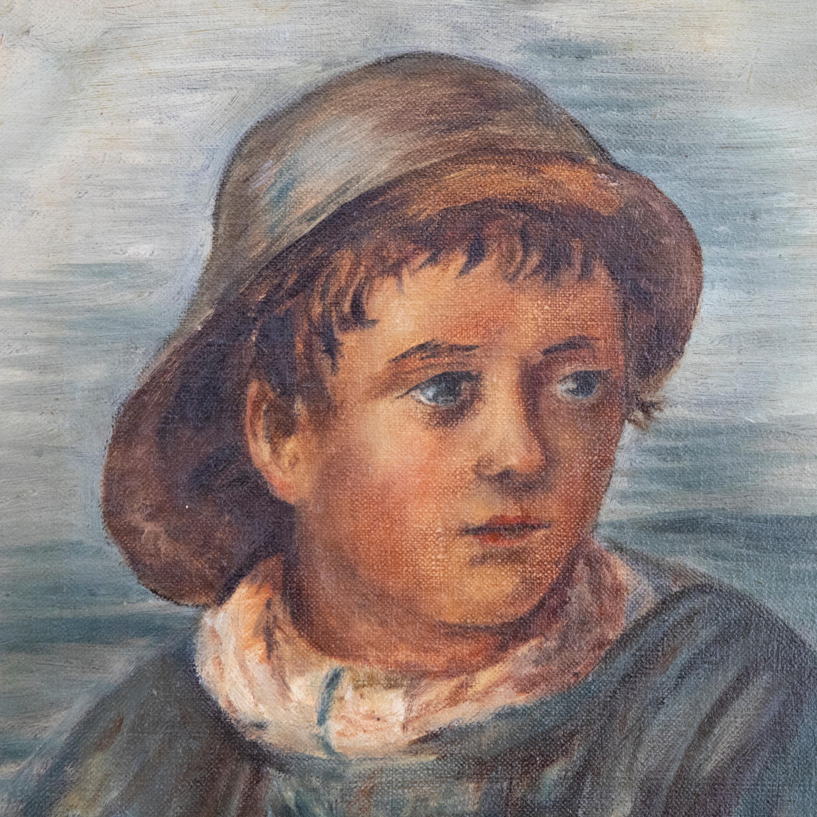 F. Morgan  - 1914 Oil, Fisher Boy For Sale 1