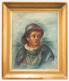 Antique F. Morgan  - 1914 Oil, Fisher Boy