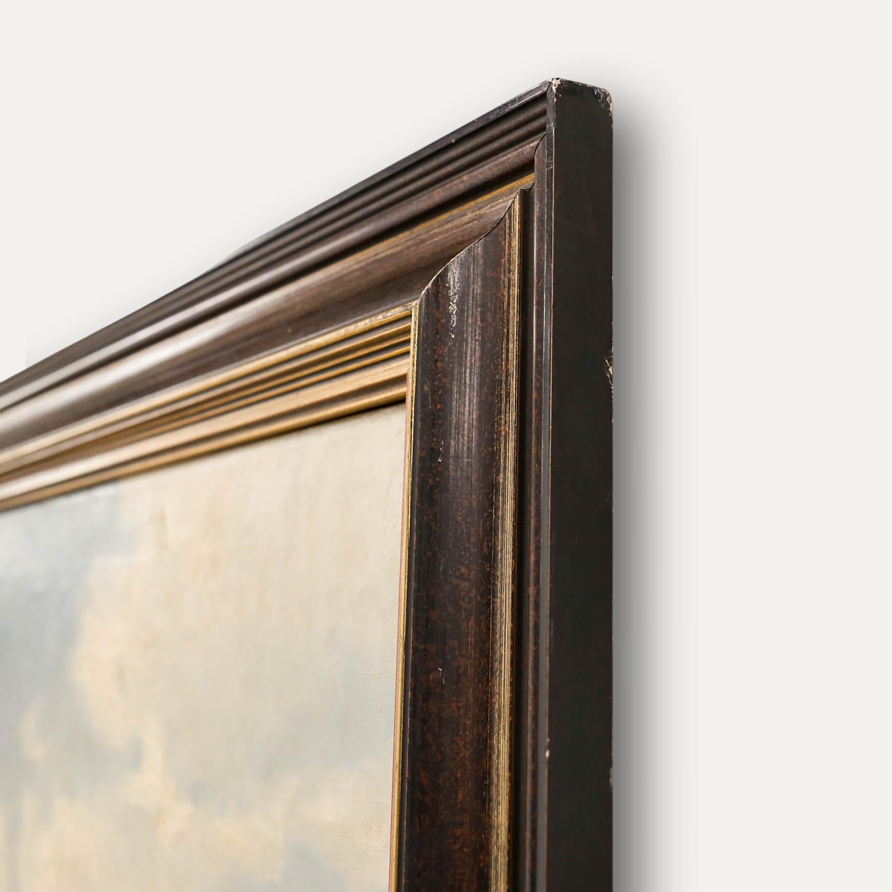 F. Petersen - Gerahmtes Öl aus der Mitte des 20. Jahrhunderts, Fischerboot bei hohem Wellengang im Angebot 1