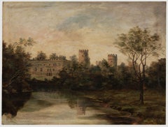 F. Potts - Huile de la fin du 19e siècle, Château de Warwick