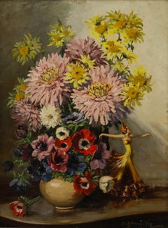 F. W. Bannister - 20th Century Oil, Flower Piece