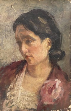 Fabienne, 19th Century Oil on Canvas Portrait Painting of a Woman
