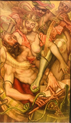 Early 20th Century  British School Erotic Bacchanalian Scene