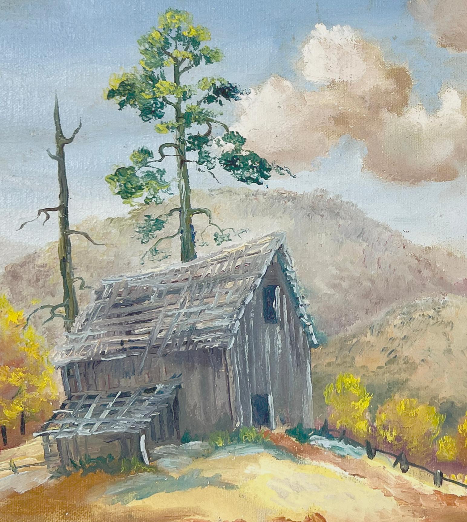 Fall in the California Foothills Original Oil Painting 1950s For Sale 1