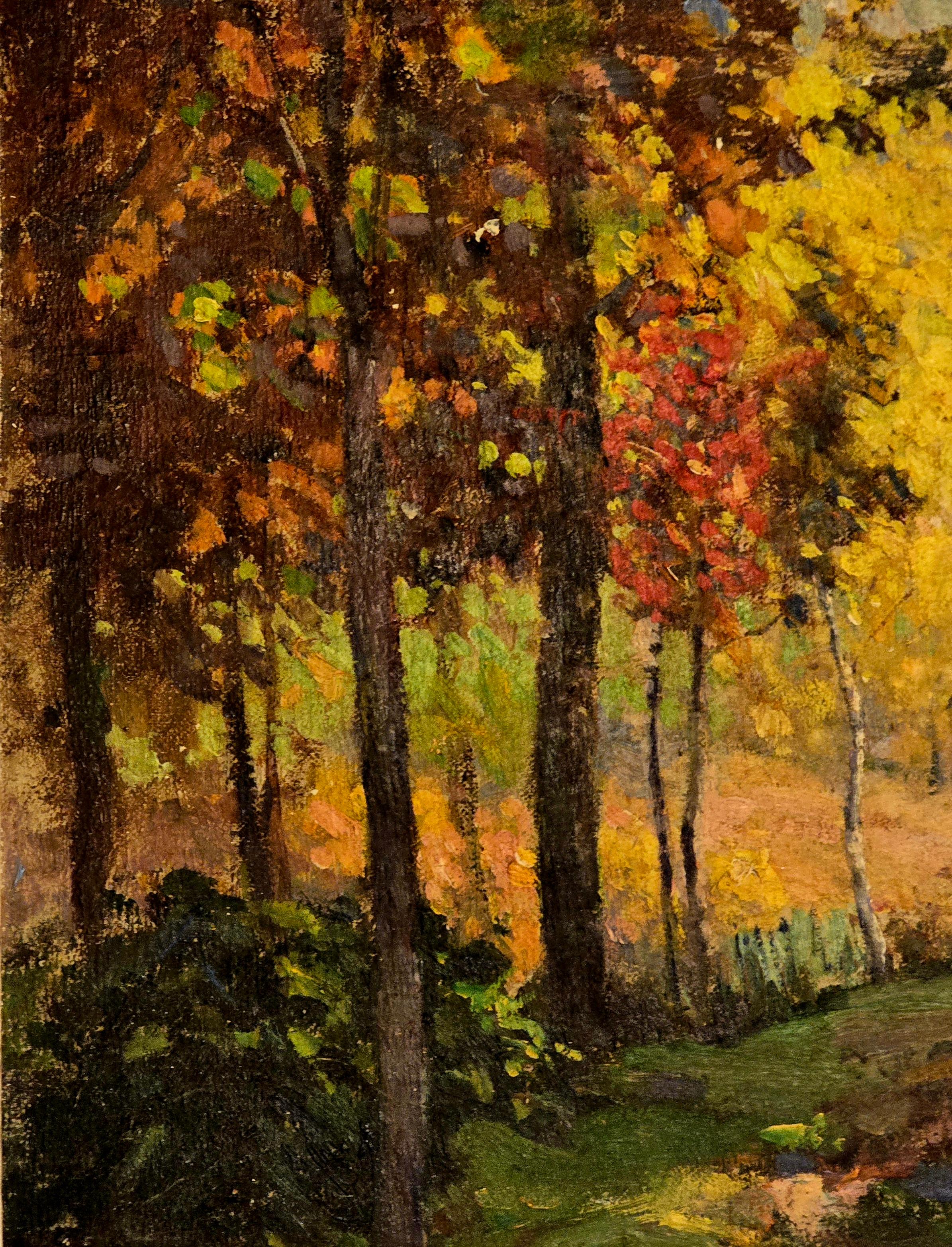 L'automne dans la vallée de la montagne - Impressionnisme américain Painting par Unknown