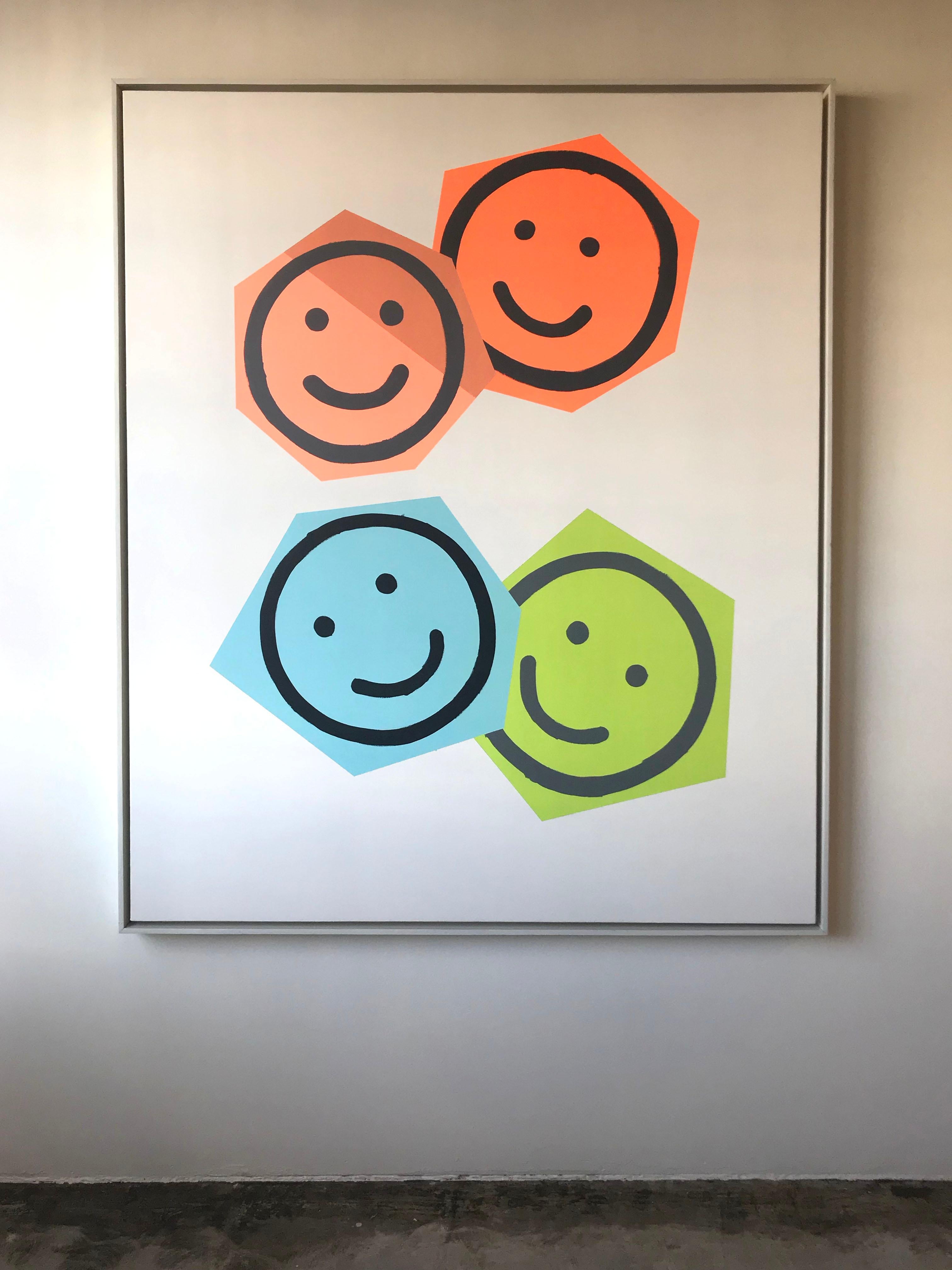 Family Portrait #5, Smile, Smiley Faces, Emoji, Shapes, Painting, Large, Happy
