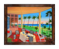 Vintage Fanch LEDAN Original Acrylic Painting On Canvas Signed Seascape Modern Art oil