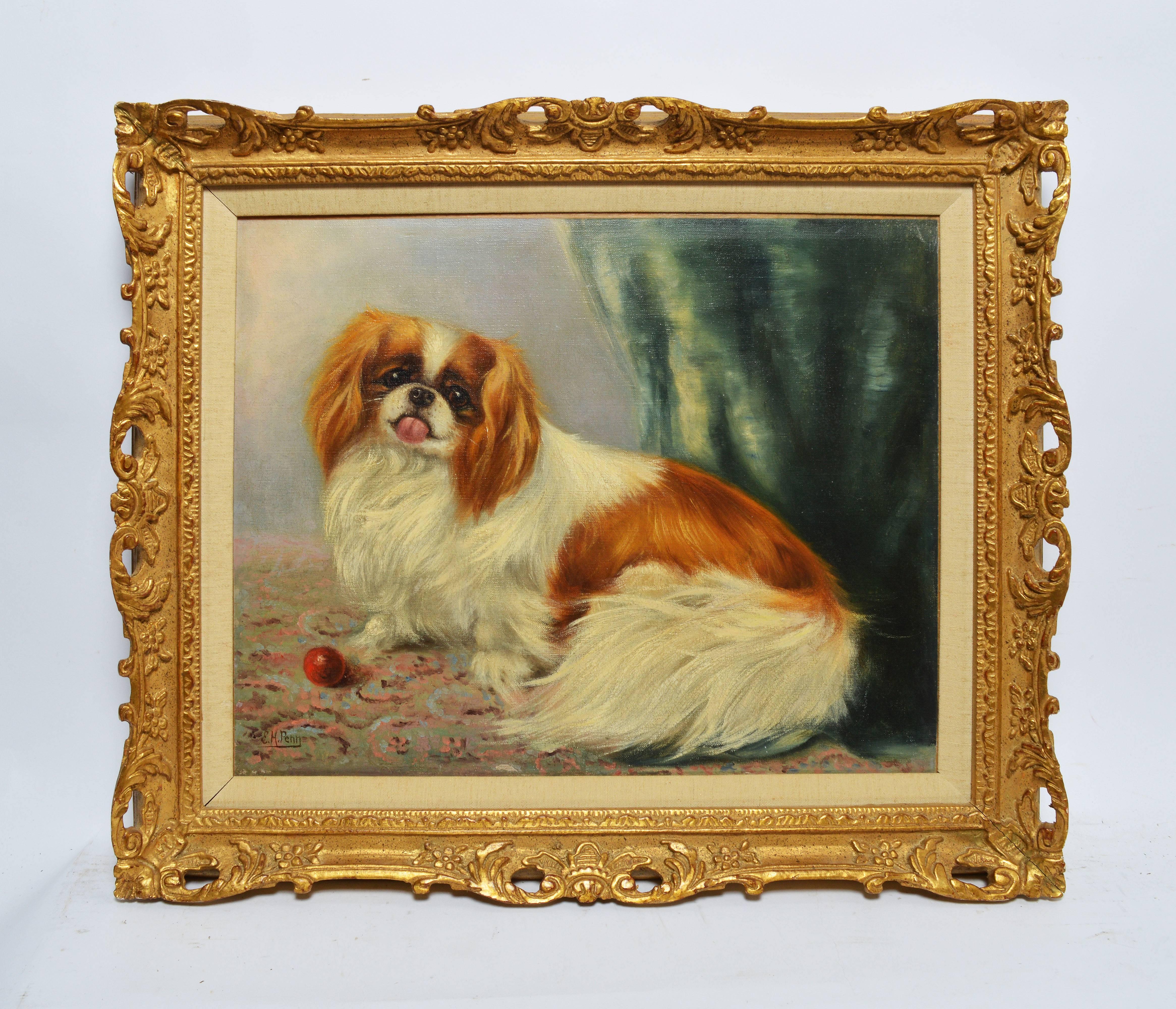 Fancy Portrait of a Dog - Painting by Unknown