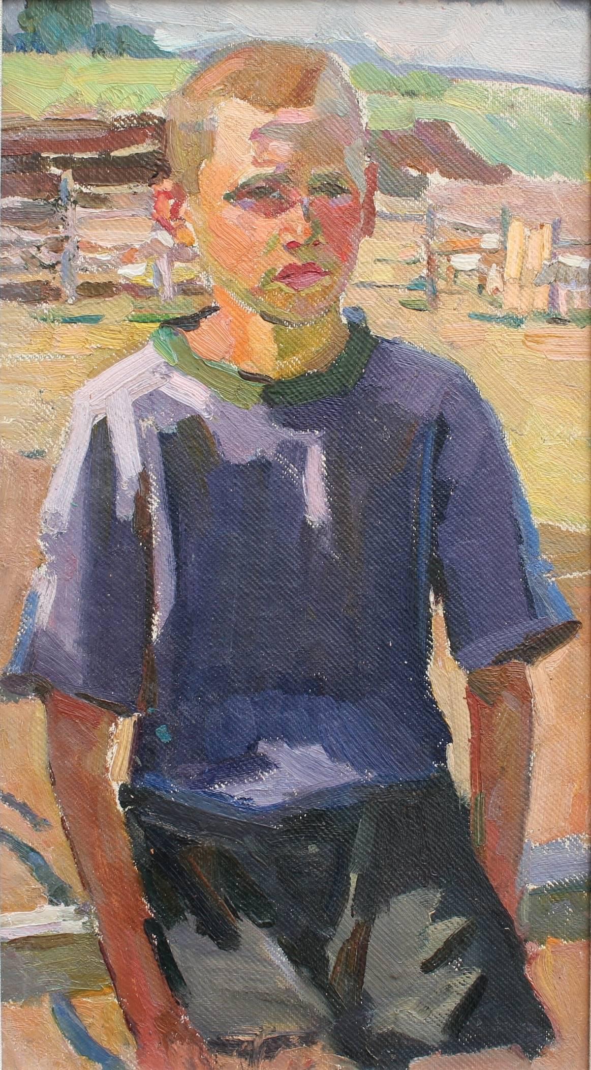 Unknown Portrait Painting - Farm Boy