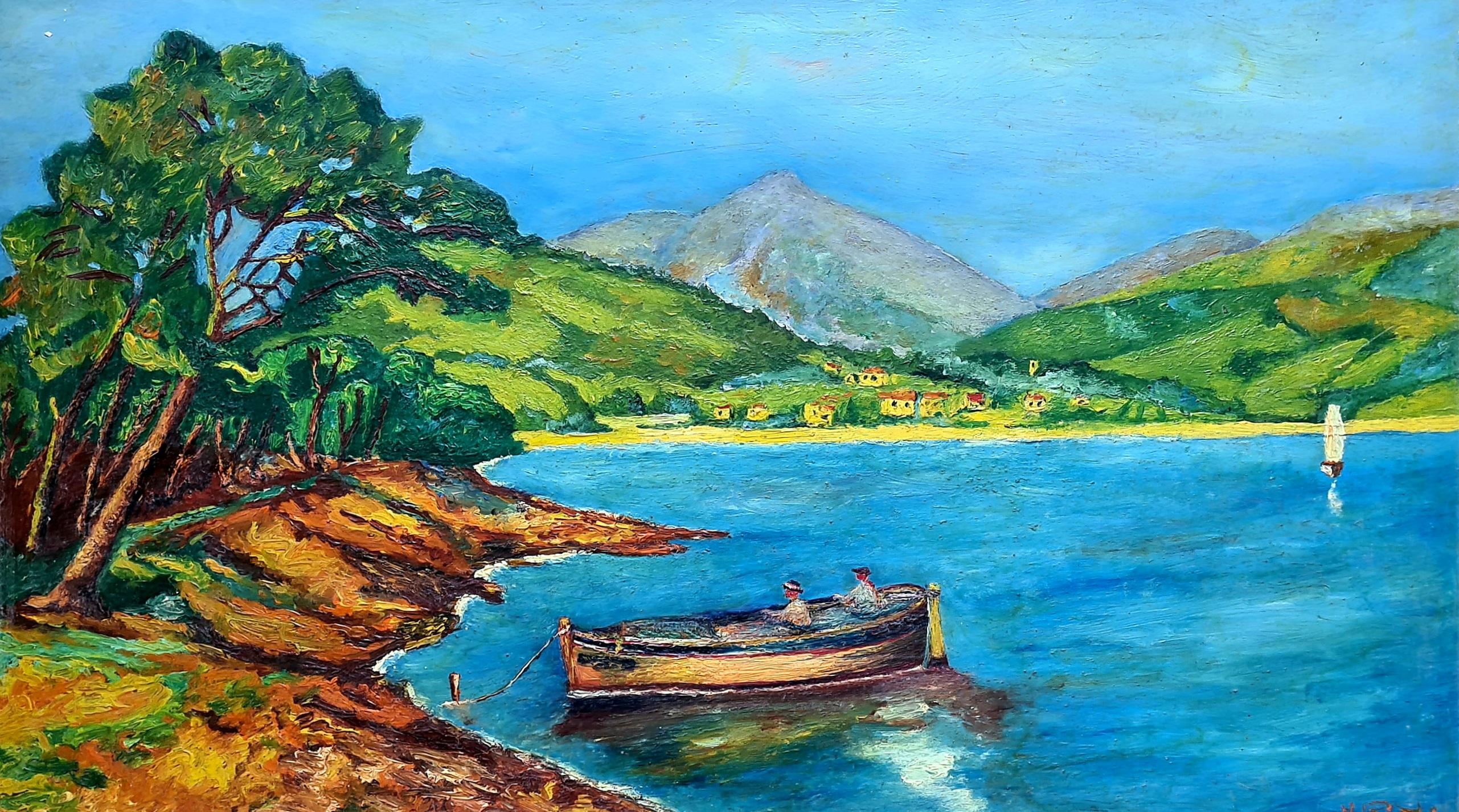 Fauvistische Meereslandschaft, Côte d'Azur – Painting von Unknown