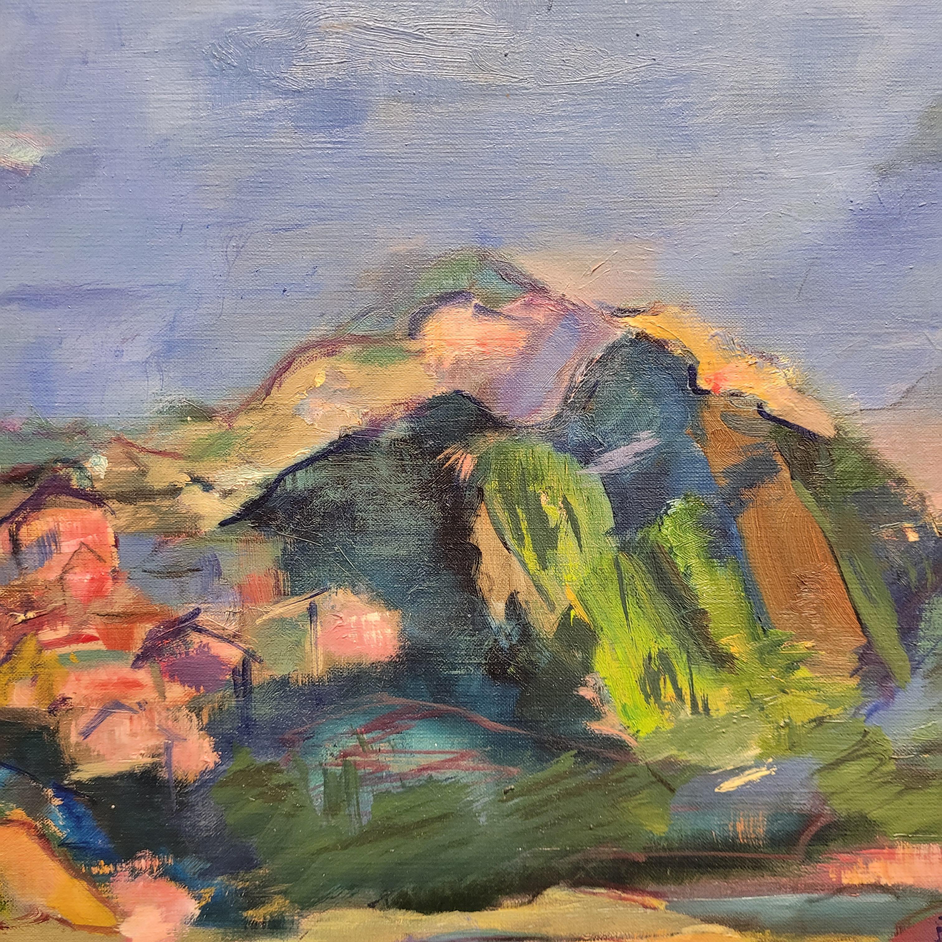 Fauvista  Paesaggio blu Monzal di Mathilde BoisBoissel fauvismo Francia in vendita 6