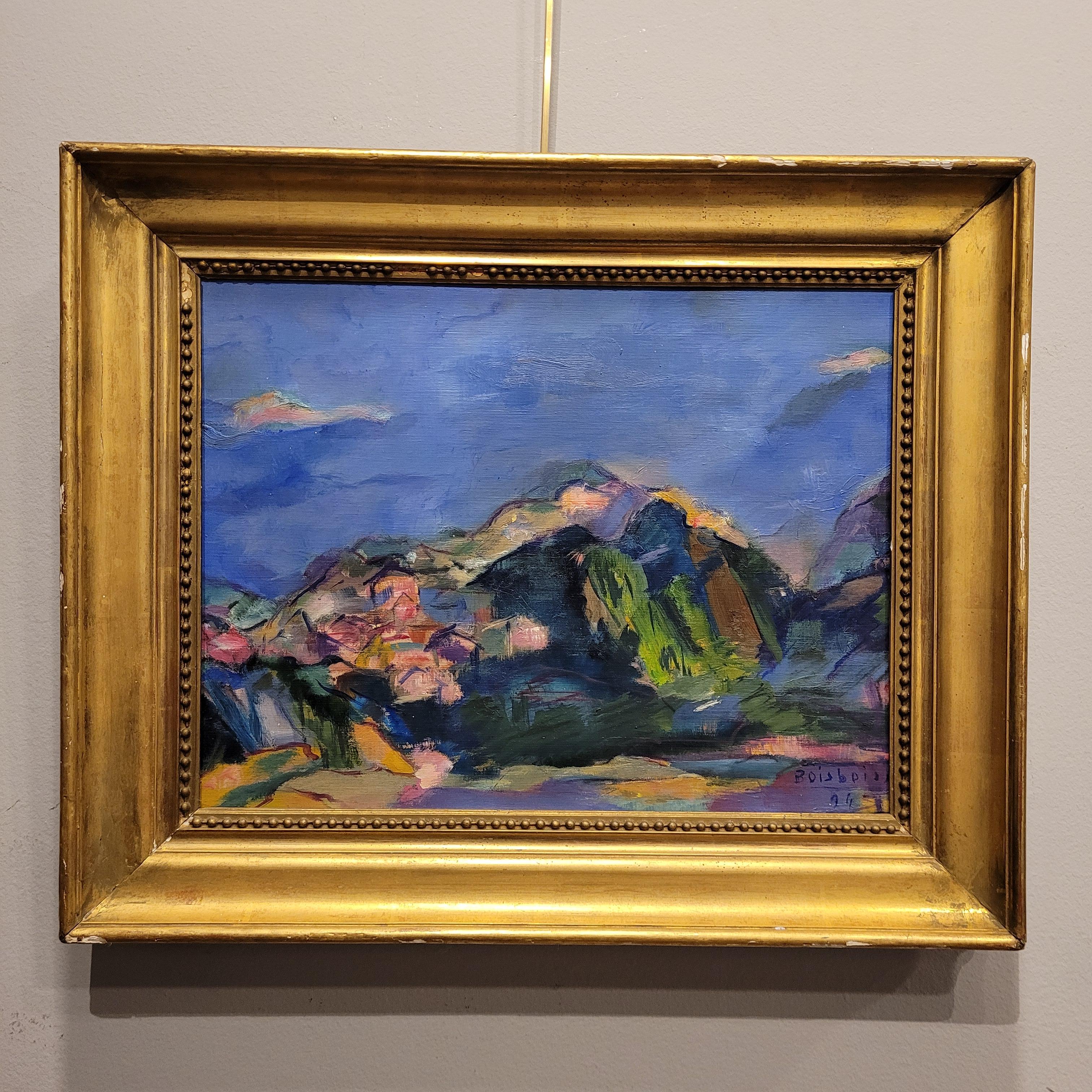 Fauvista  Paesaggio blu Monzal di Mathilde BoisBoissel fauvismo Francia in vendita 4