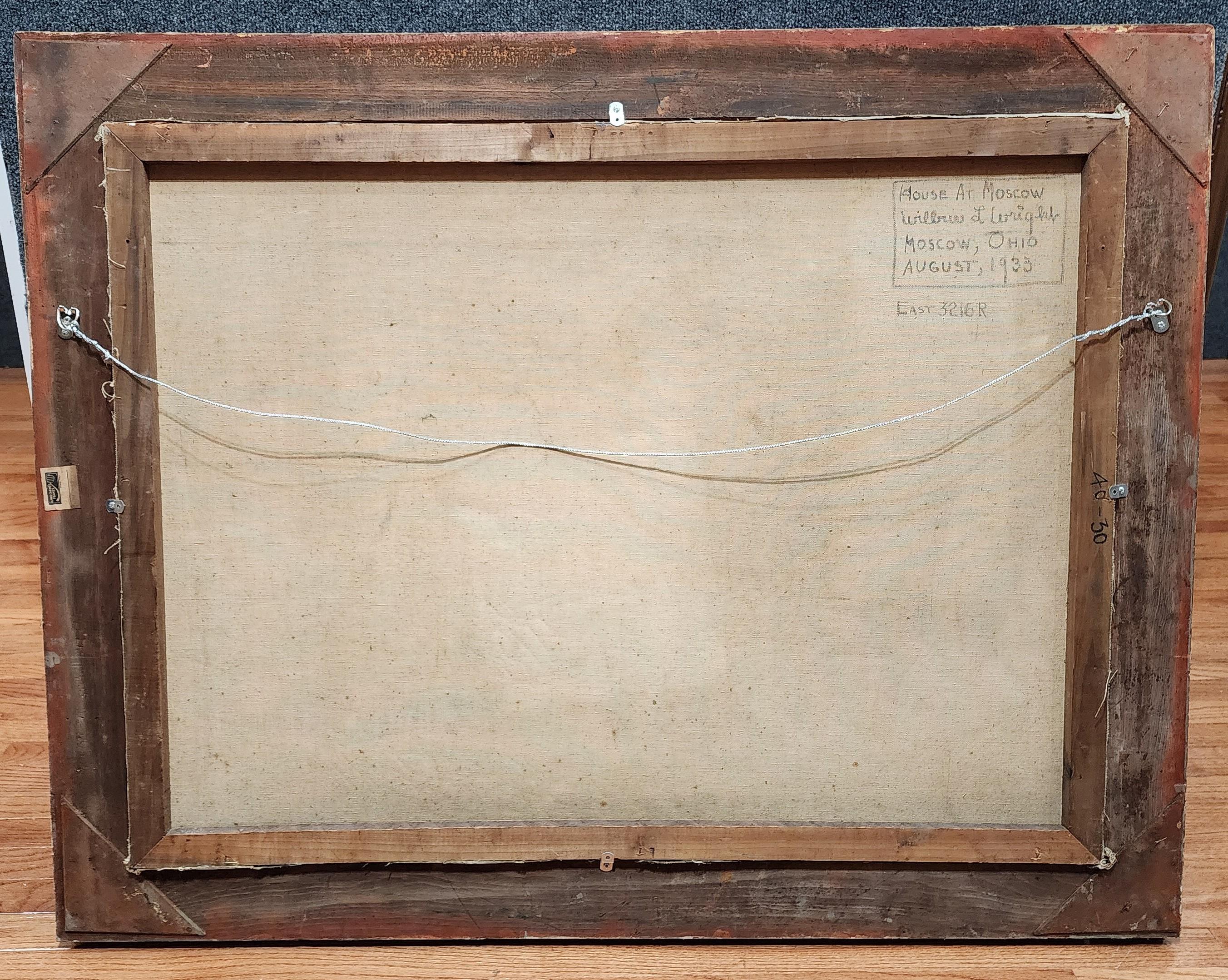 Villa Fee, Mosca, Ohio, Ferrovia Sotterranea, Casa dell'Abolizionista, Fiume Ohio - Landscape Painting Grigio di Unknown