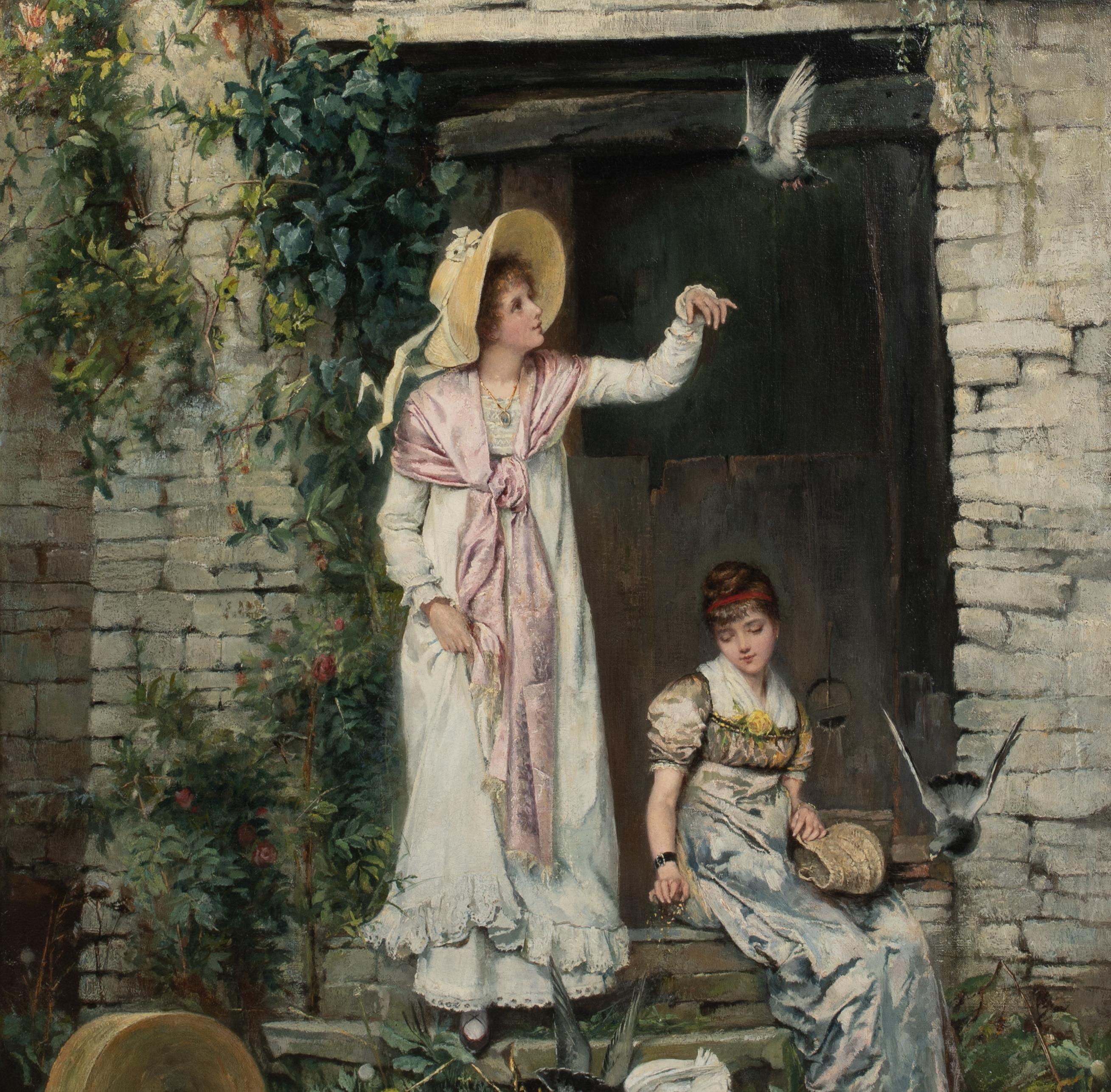 Feeding The Birds, 19th Century  by Charlotte J Weeks (19th Century, British) For Sale 2
