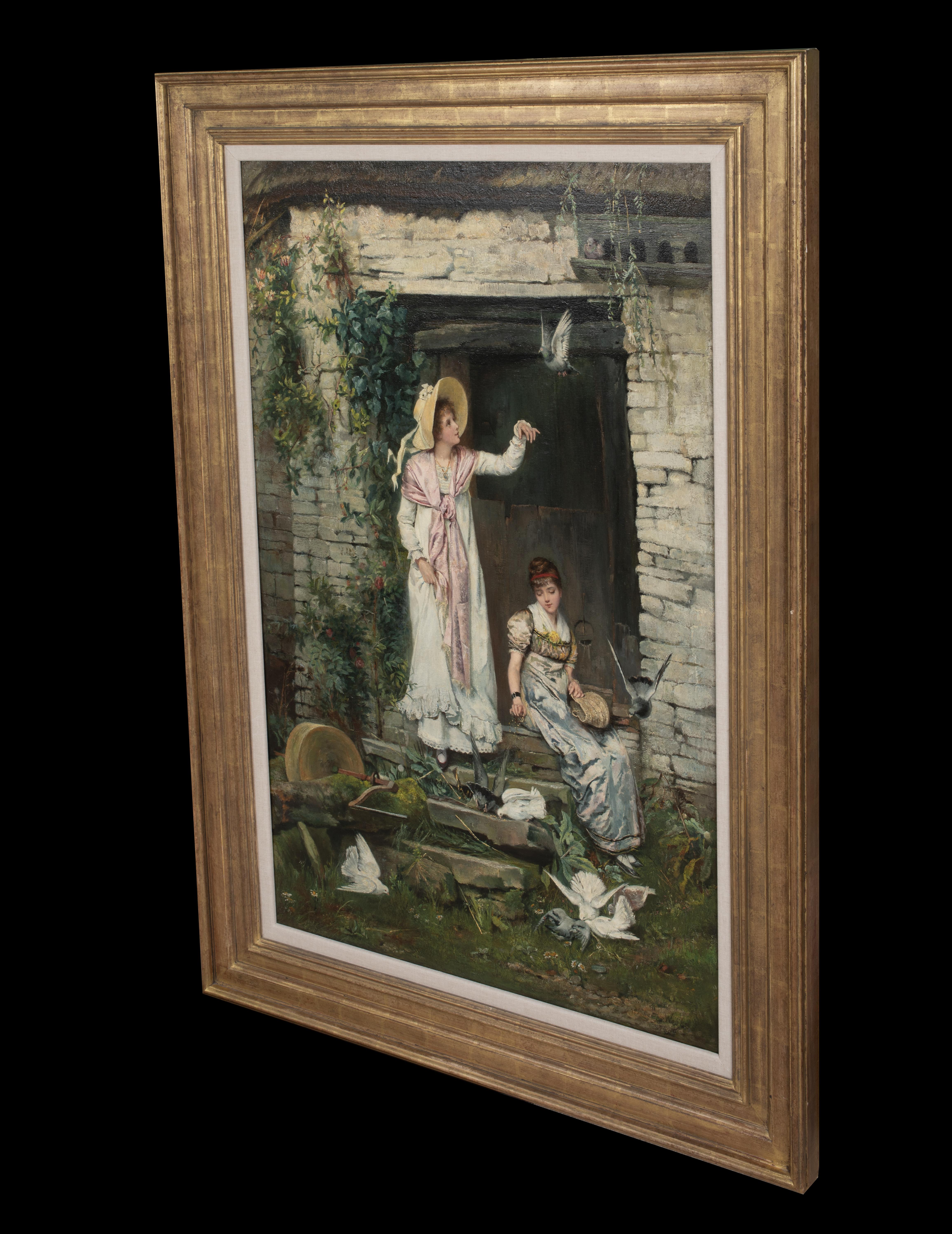 Feeding The Birds, 19th Century  by Charlotte J Weeks (19th Century, British) For Sale 4