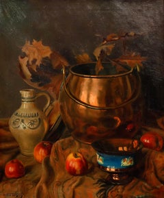 Feilze de Bruyn - Huile du début du XXe siècle, nature morte automnale