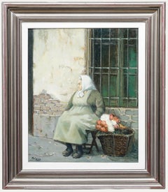 Felix Tabasco (1947-2007)  - Framed 20th Century Oil, A Spanish Flower Seller