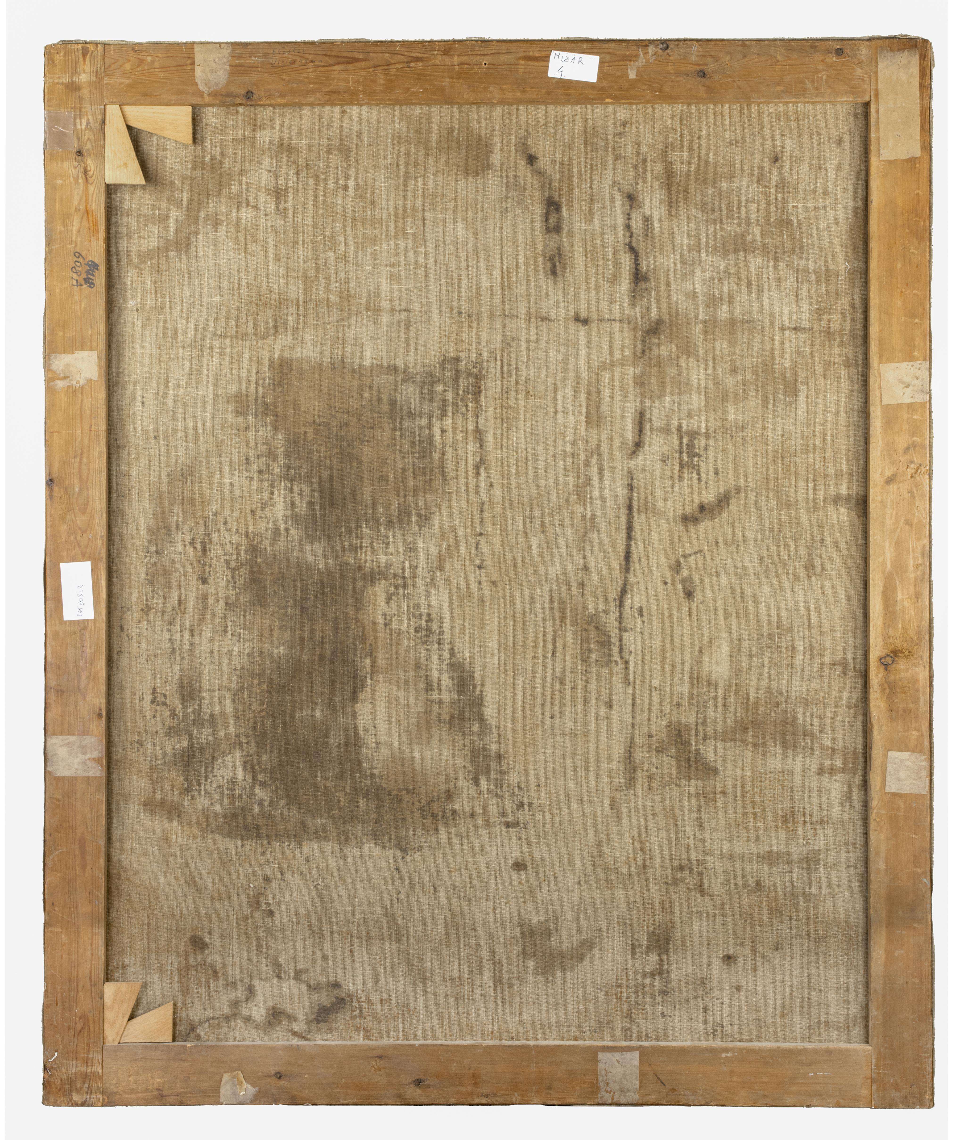 Desnudo femenino delante de una cortina con ropa - Óleo sobre lienzo - Siglo XVIII - Painting de Unknown