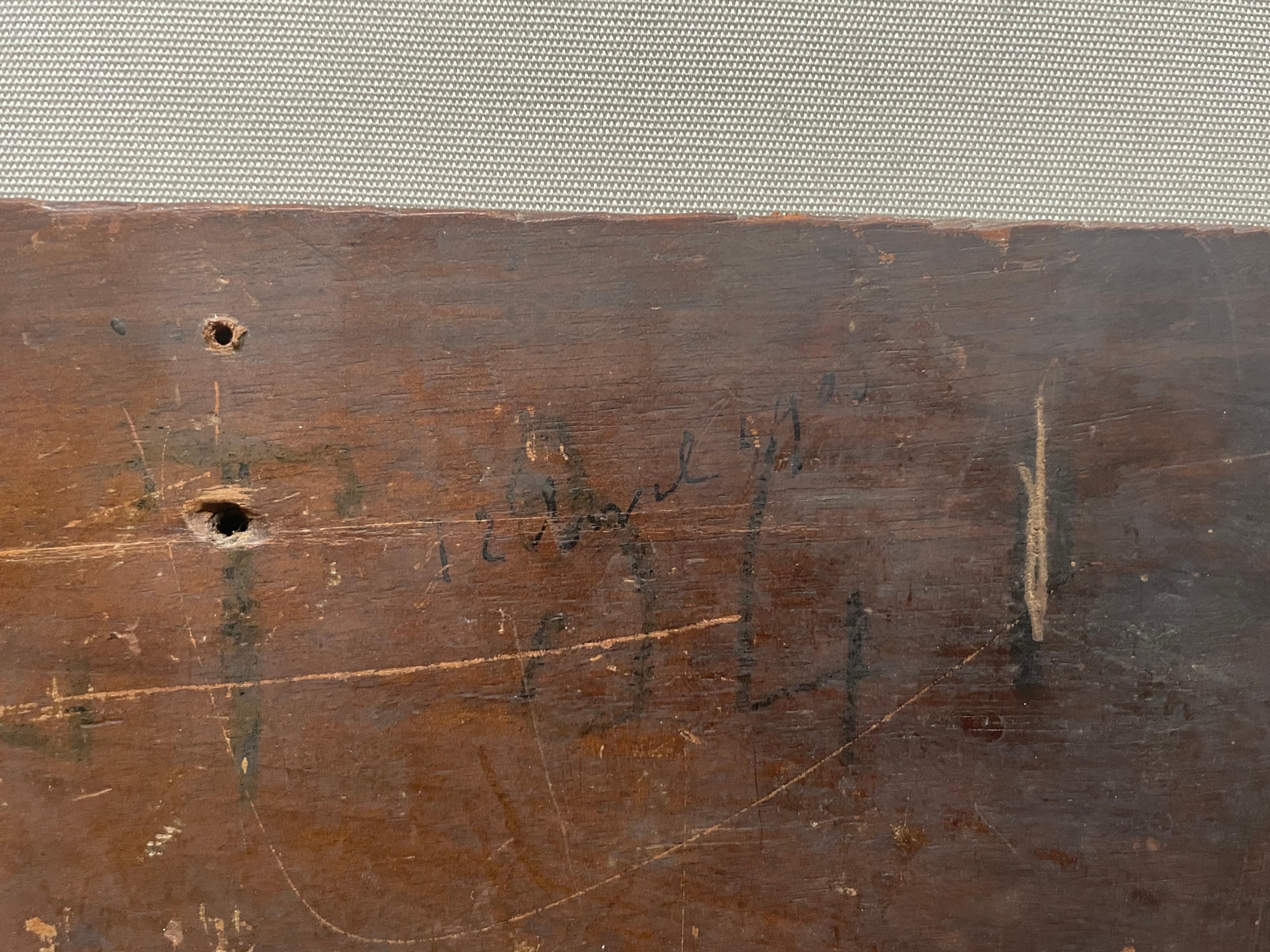 Nu féminin, huile sur panneau, signature à identifier 6