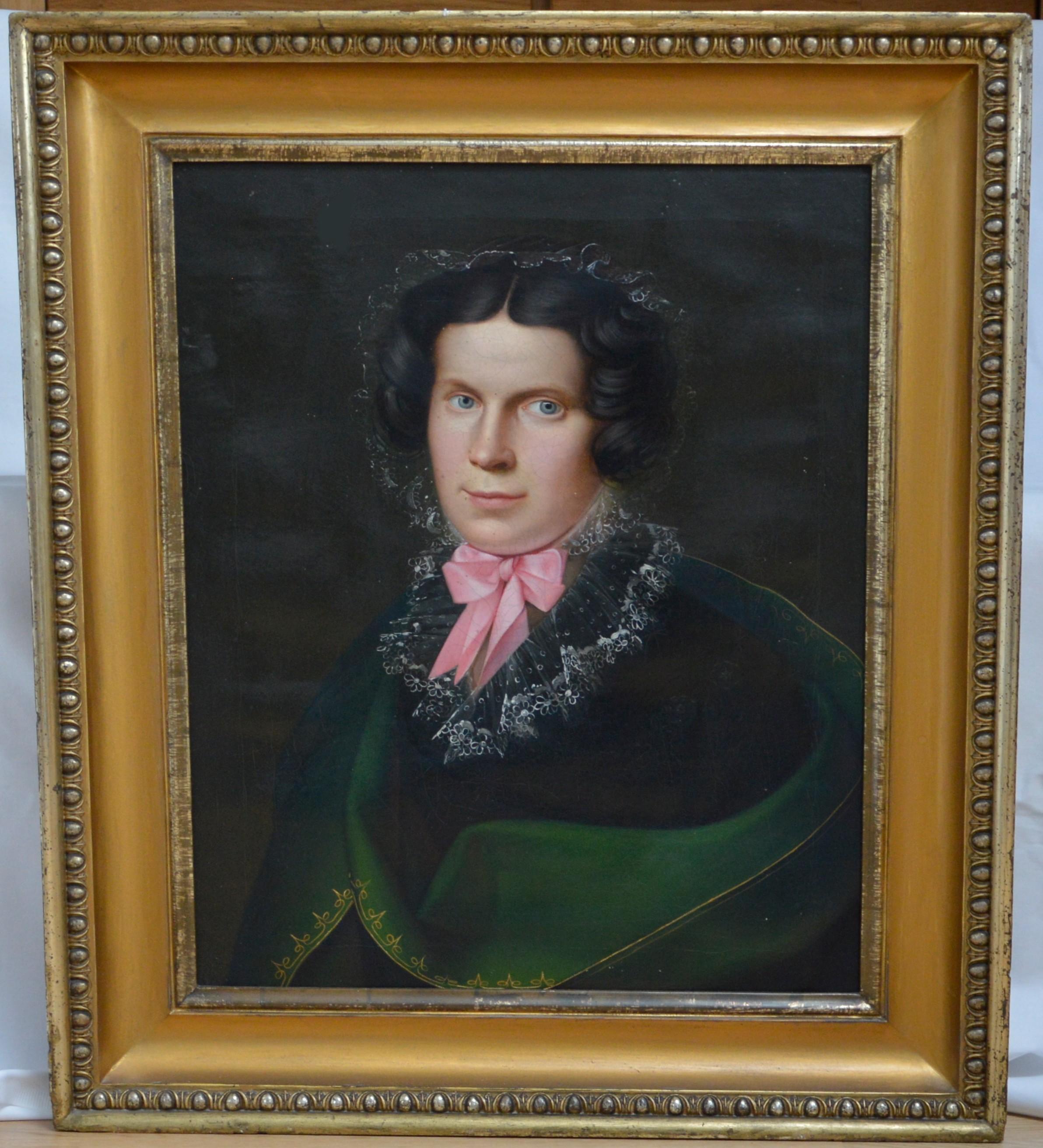 Portrait de femme 19 19ème siècle - Painting de Unknown