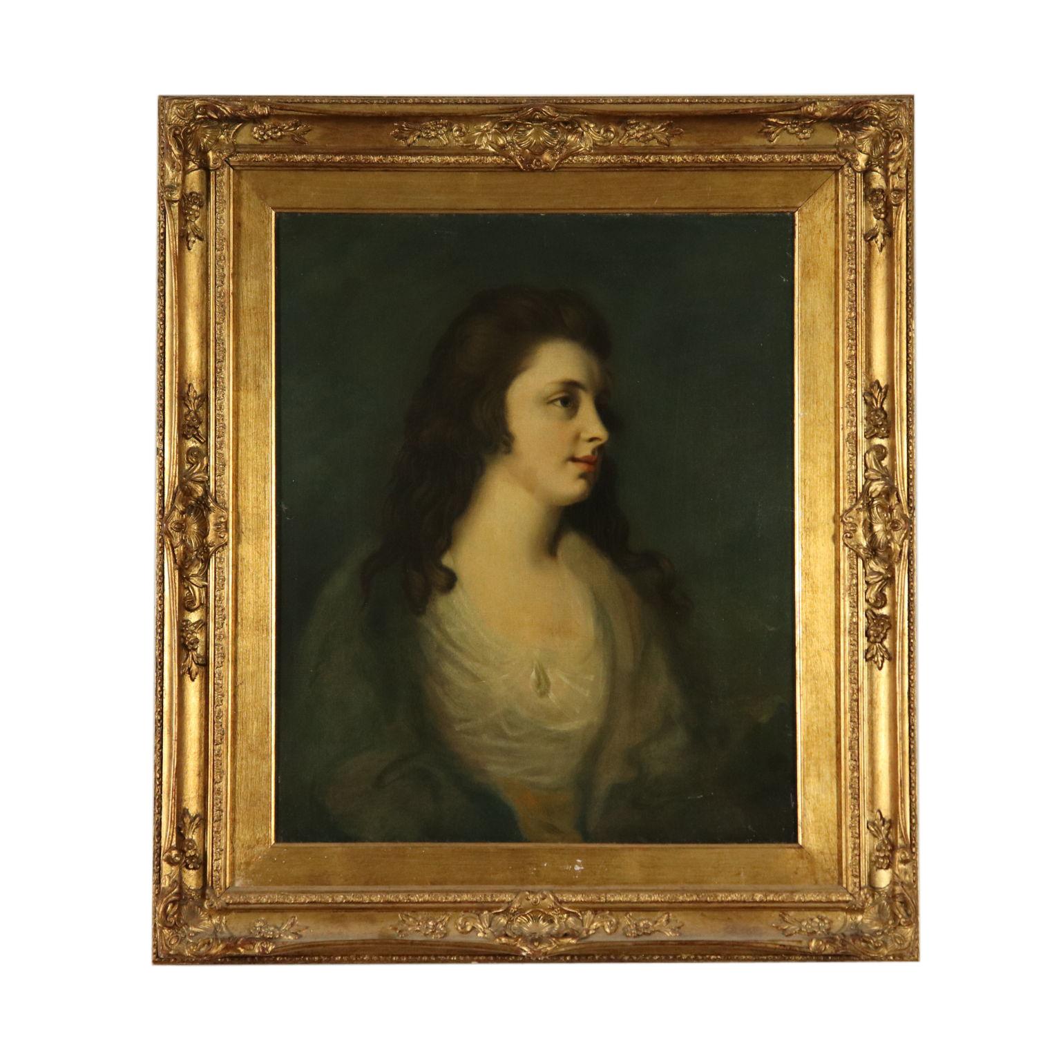 Unknown Portrait Painting - Female Portrait Oil Painting 18th Century