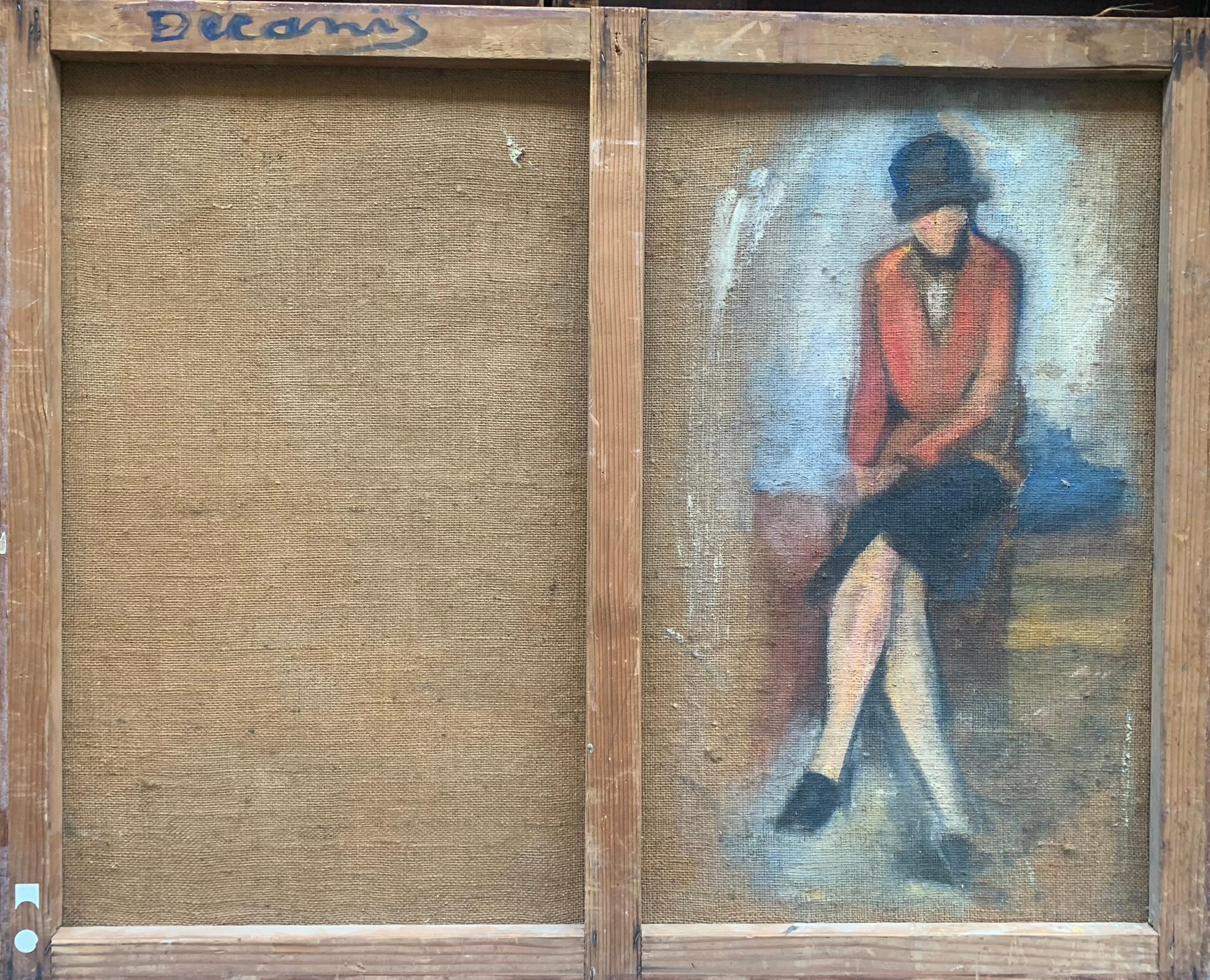Torse et portrait féminins des années 1920. Double croquis sur toile. en vente 8