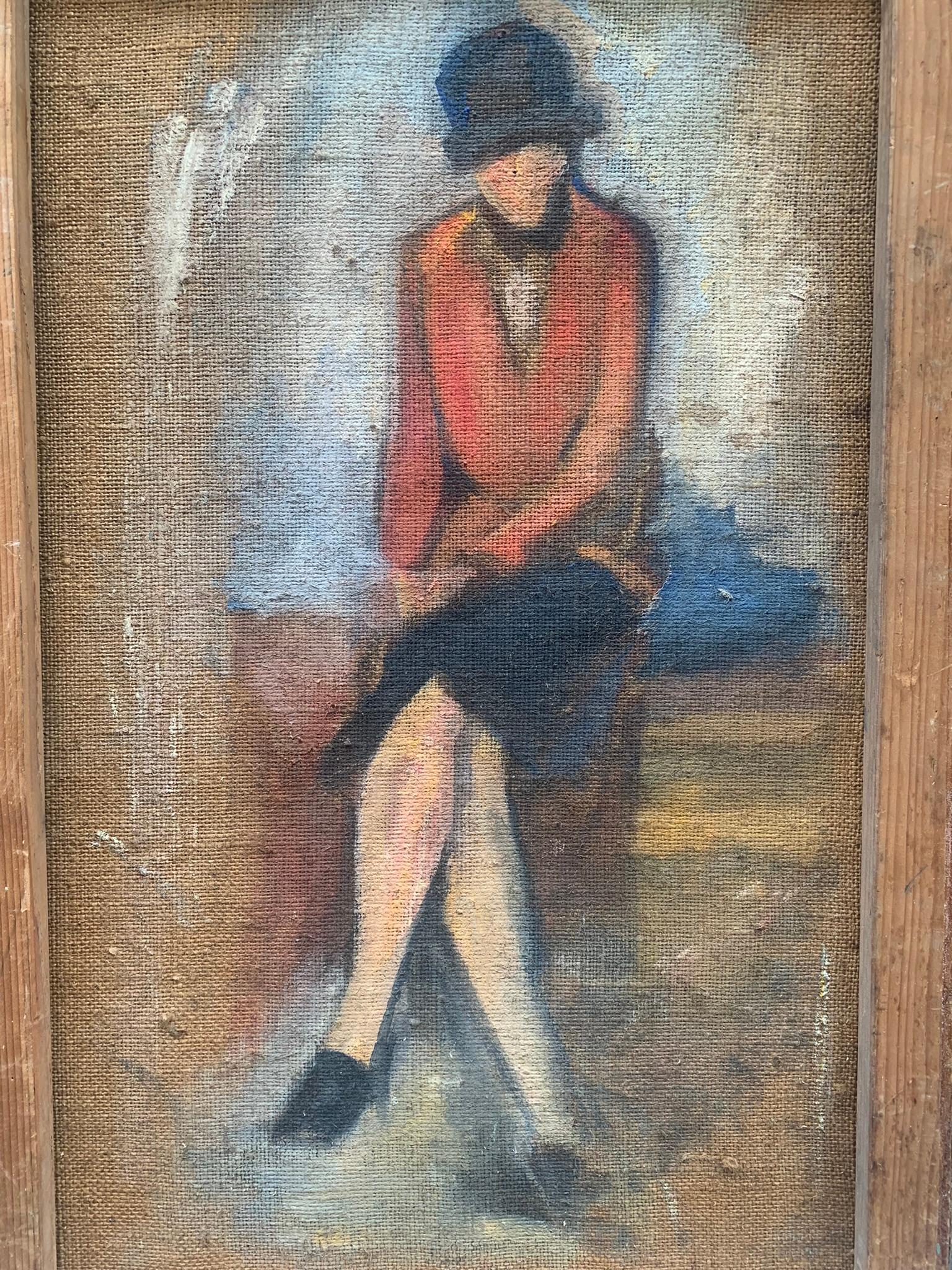 Weiblicher Torso und Porträt aus den 1920er Jahren. Doppelte Skizze auf Leinwand. im Angebot 9