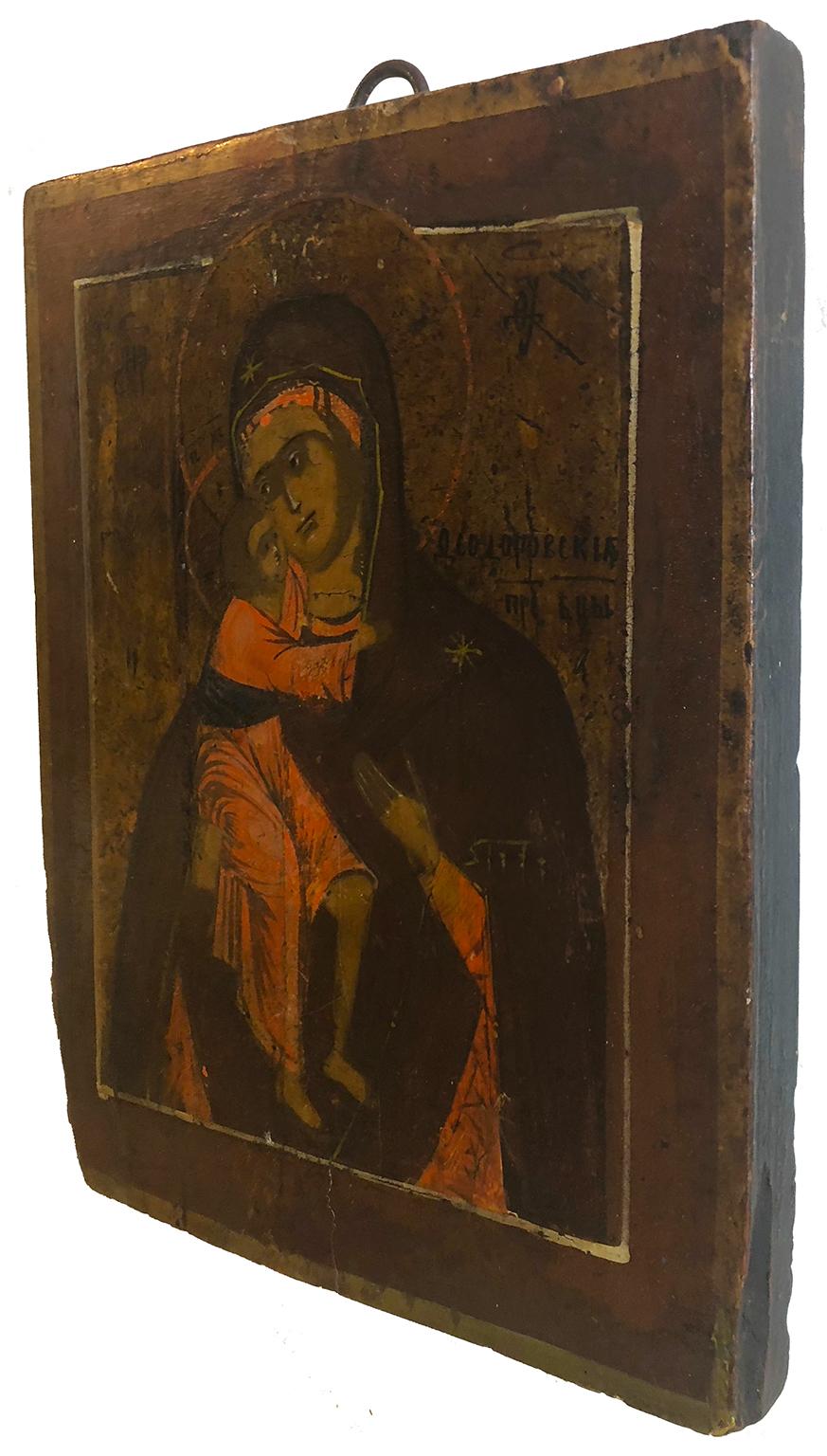 Feodorovskaya Icon of the Mother of God Circa 1800 - Painting by Unknown