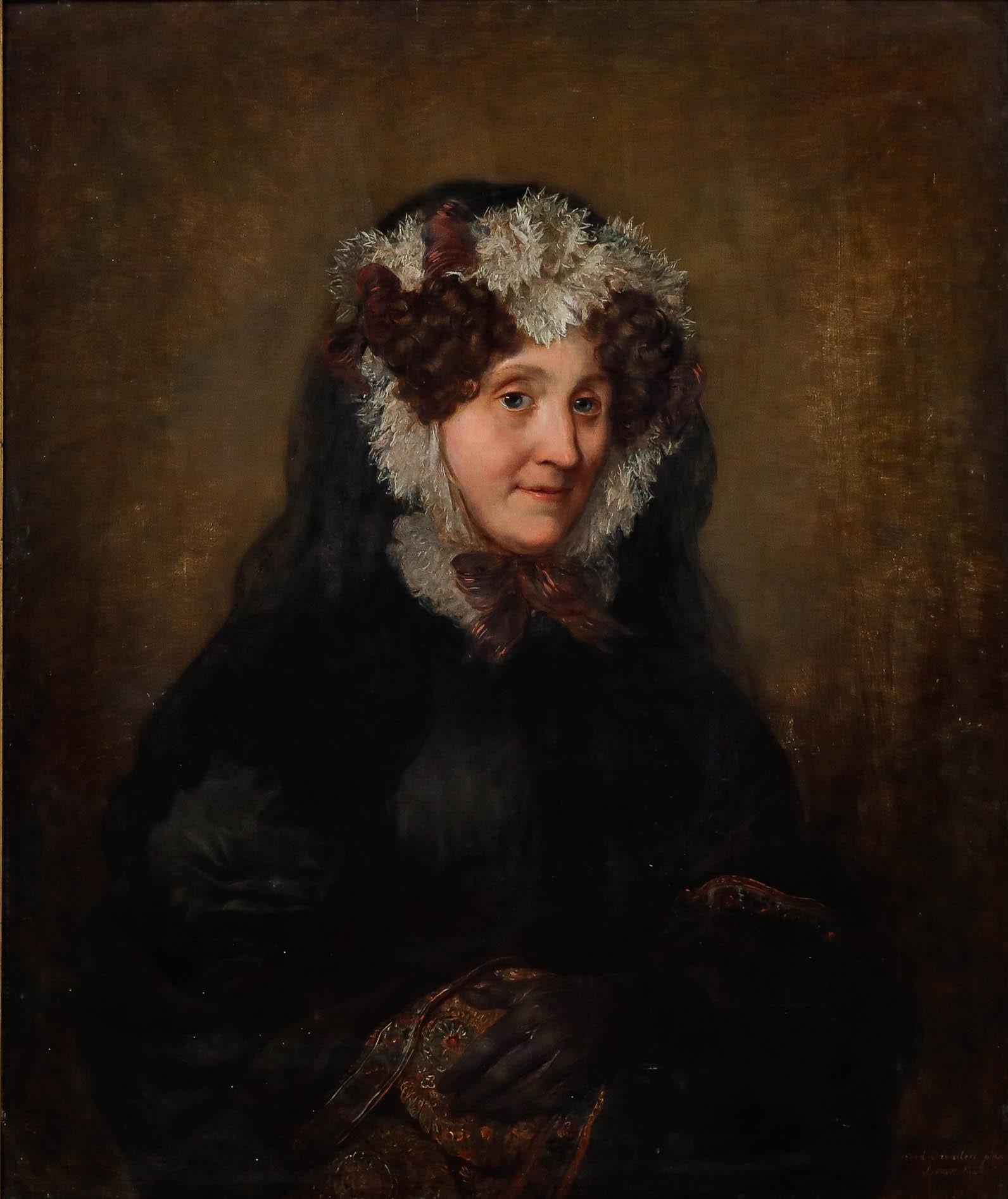 Ferdinando Cavalleri (1794-1865) - Fine 1828 Oil, A Lady of Rome - Painting by Unknown