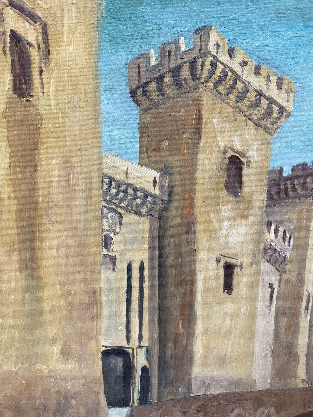 Fernand Audet French Impressionist Oil, City Fortress by Old River - Painting by Unknown