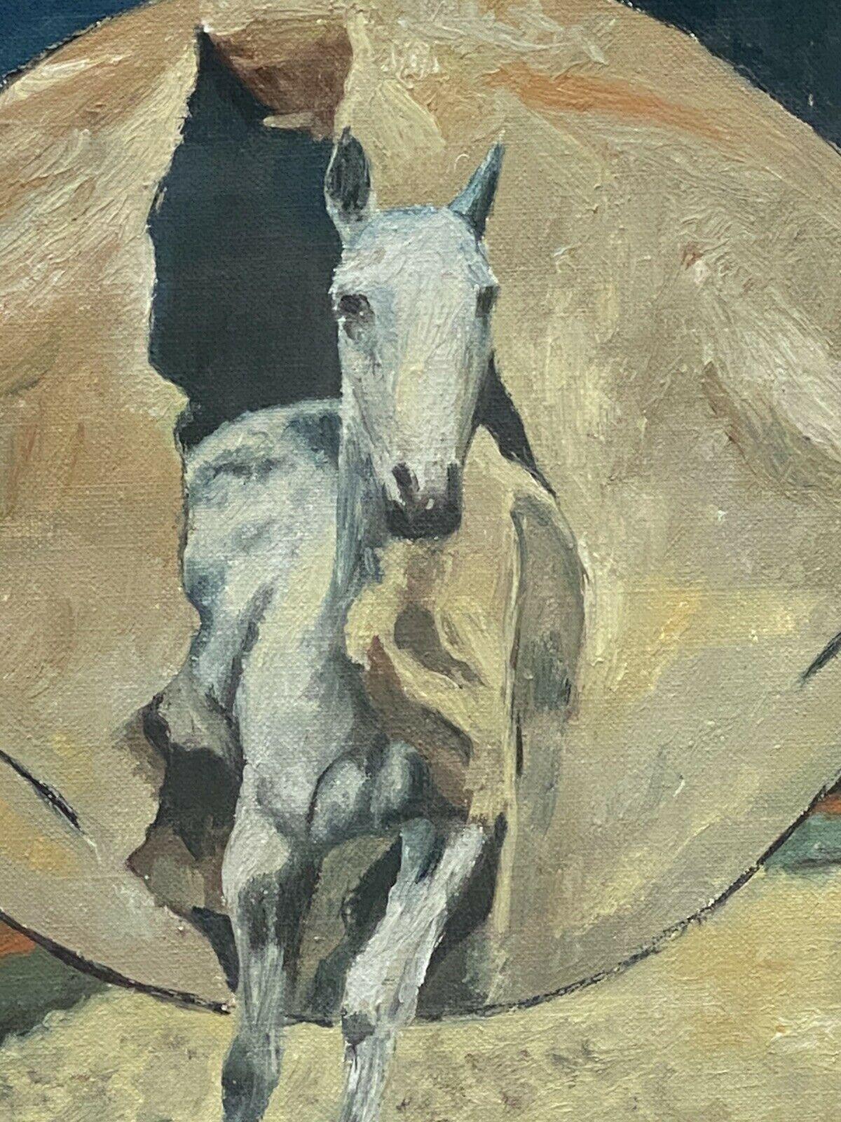 Olio dell'impressionista francese Fernand Audet, Il cavallo del circo - Painting di Unknown