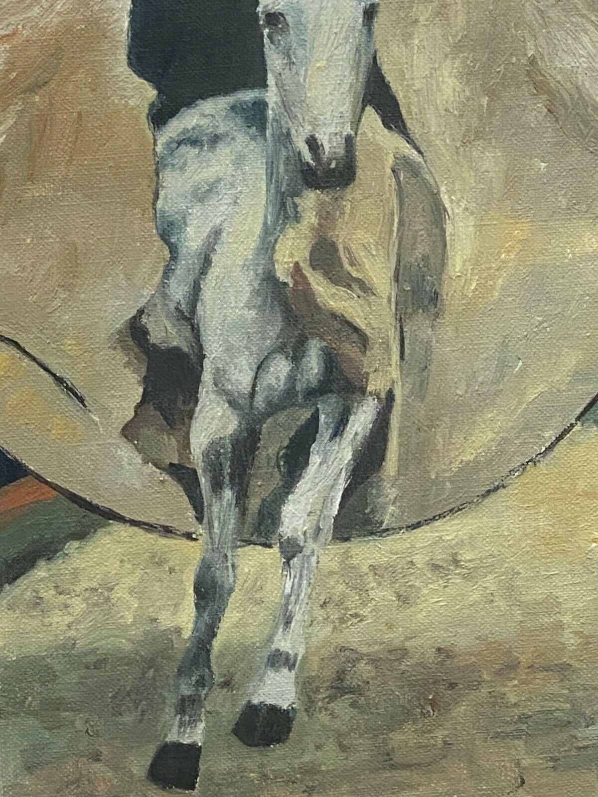 Olio dell'impressionista francese Fernand Audet, Il cavallo del circo - Animal Painting Marrone di Unknown