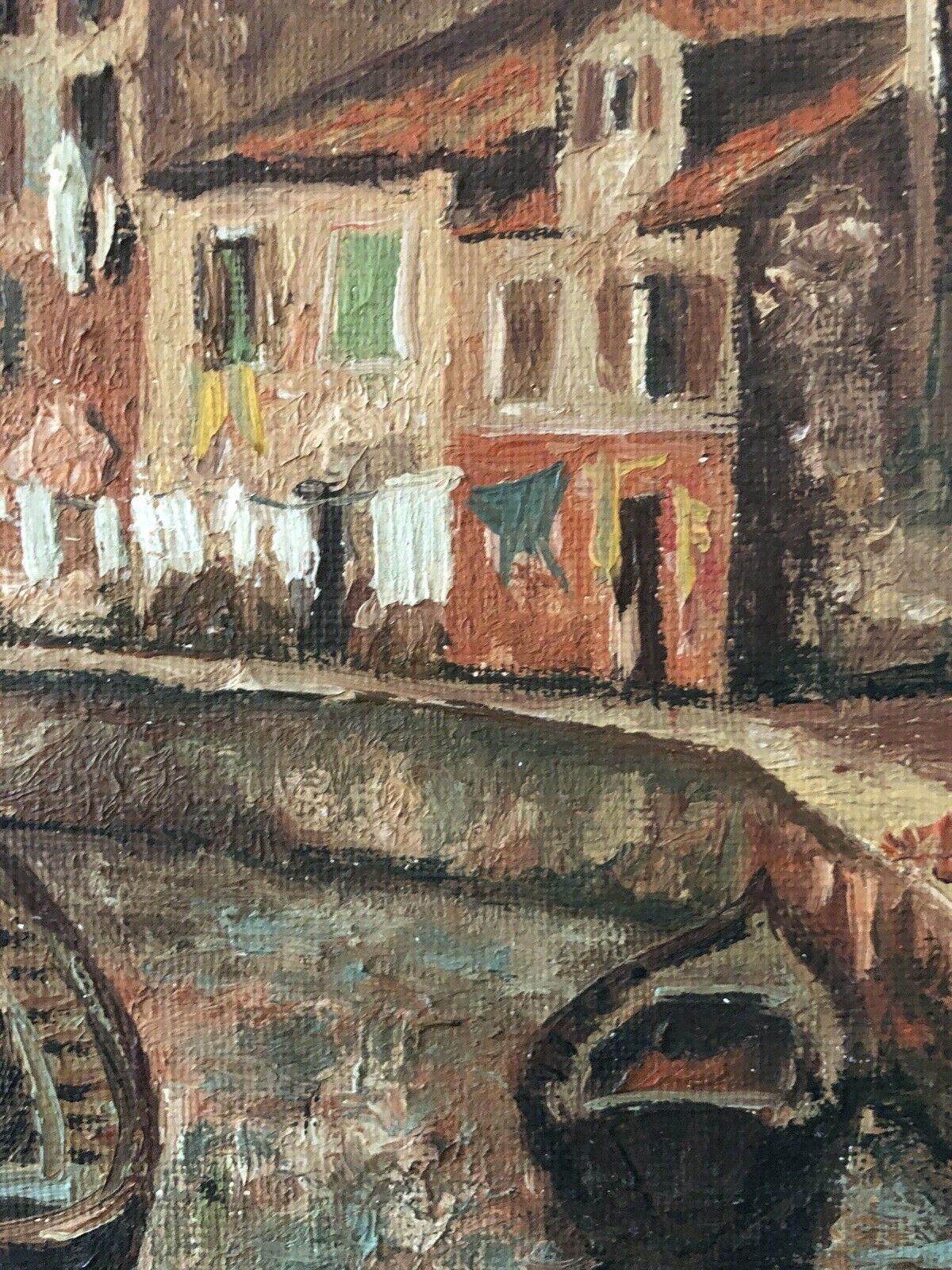 Olio post-impressionista francese firmato da Fernand Audet, Old French Townes - Painting di Unknown
