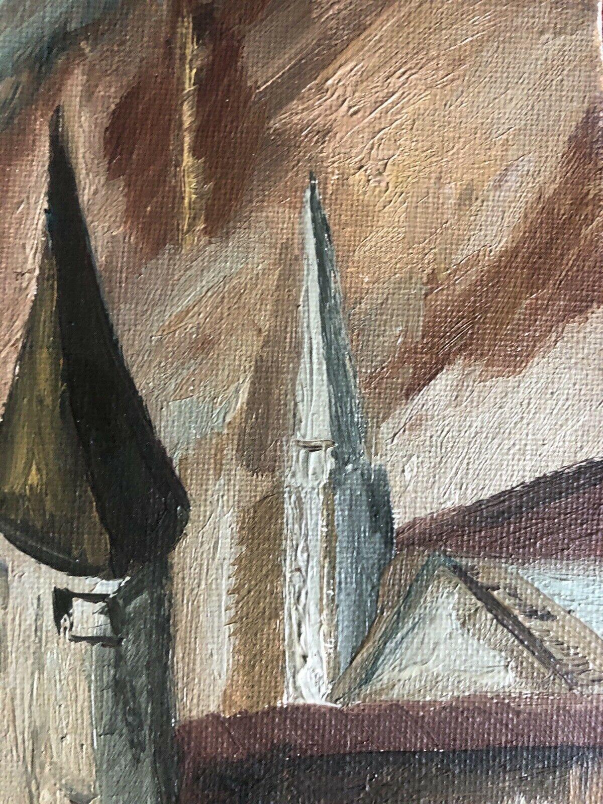 Olio post-impressionista francese firmato da Fernand Audet - Le porte della città - Landscape Painting Marrone di Unknown