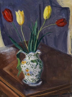 Fernand Coustans (1878-1975) - Framed Mid 20th Century Oil, Tulips in a Vase