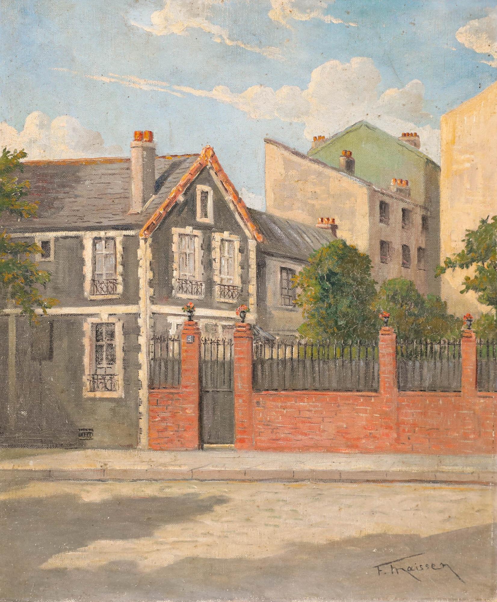 Fernand Maissen (1873-1954)  - Early 20th Century Oil, Summer Evening Street - Painting by Unknown