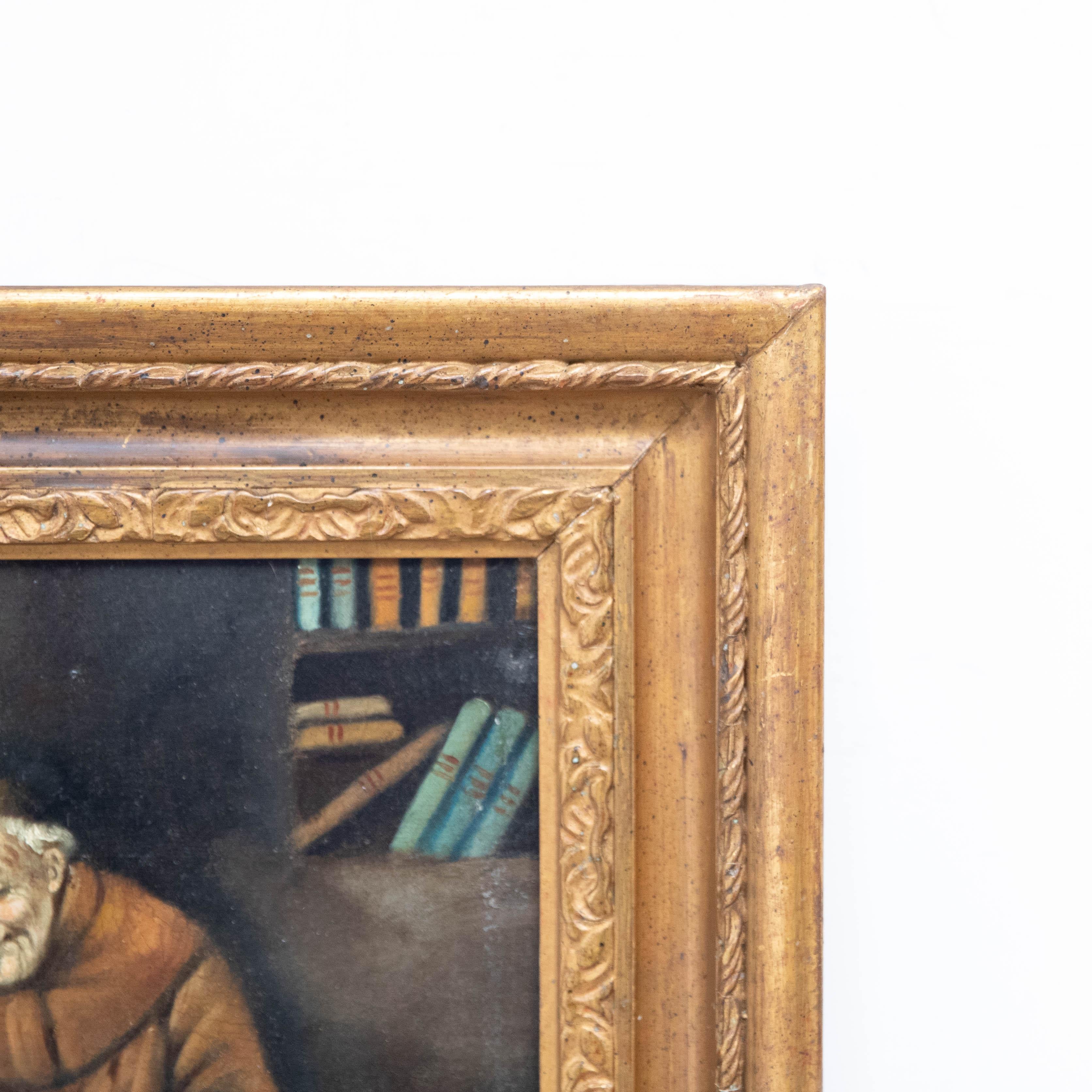 Ferruccio Vitale (1875-1933) - Framed Early 20th Century Oil, Monks Reading For Sale 2