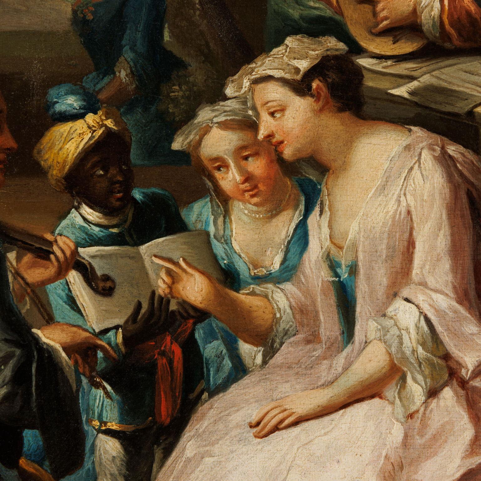 Gallant party in the park. French School. Mid-18th century - Other Art Style Painting by Unknown