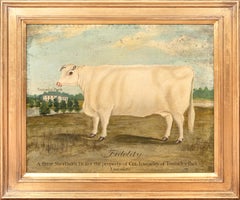 "Fidelity" Une génisse Lancashire Shorthorn de prix, 19e siècle  École anglaise