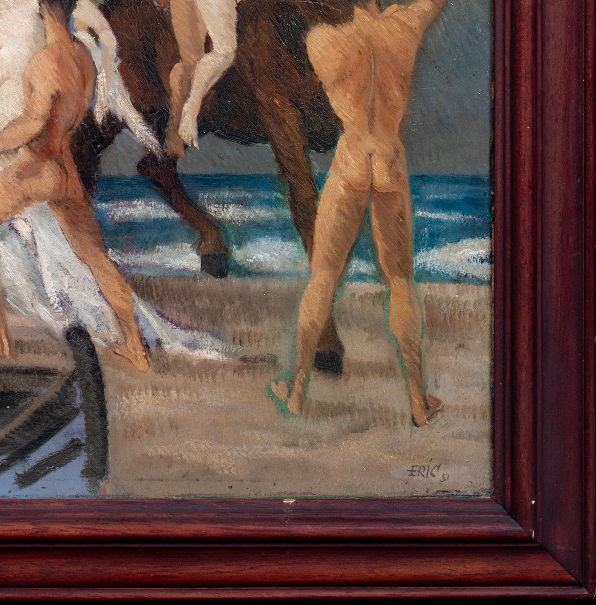 Figural Nude Kidnapping, dated 1952   signed 