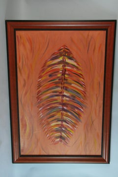 Skeleton figuratif  Peinture à l'huile surdimensionnée colorée