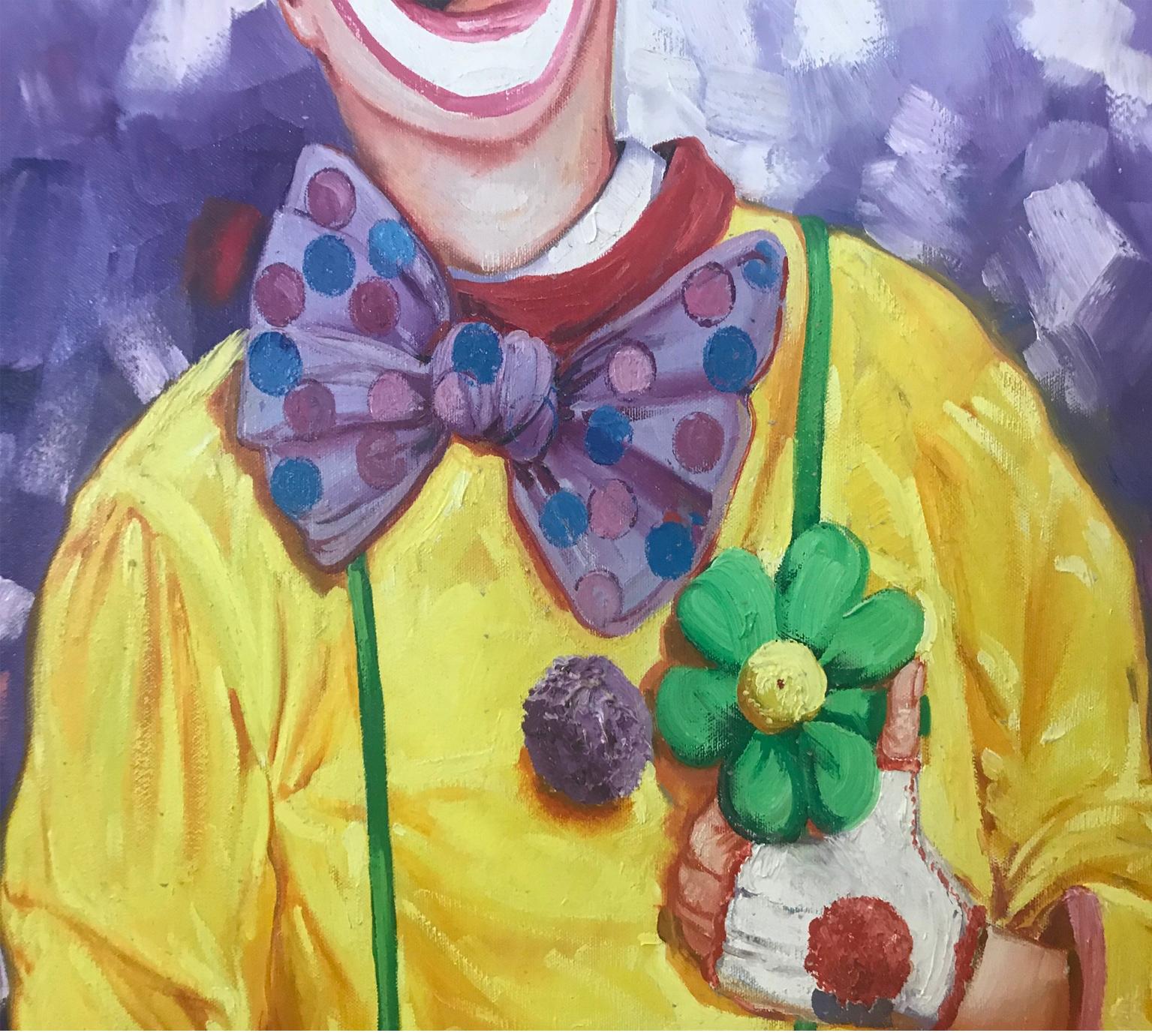 Figurative, Clown - Realist Painting by Unknown