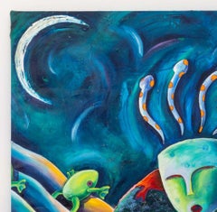 Figure and Animals Abstract Composition